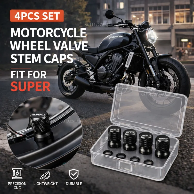 Para Super 73-S1 73-S2 73-Z1 73-ZX 73-RX Acessórios para Motocicletas Tampa de Válvula de Pneu em Alumínio CNC à Prova de Poeira para Roda