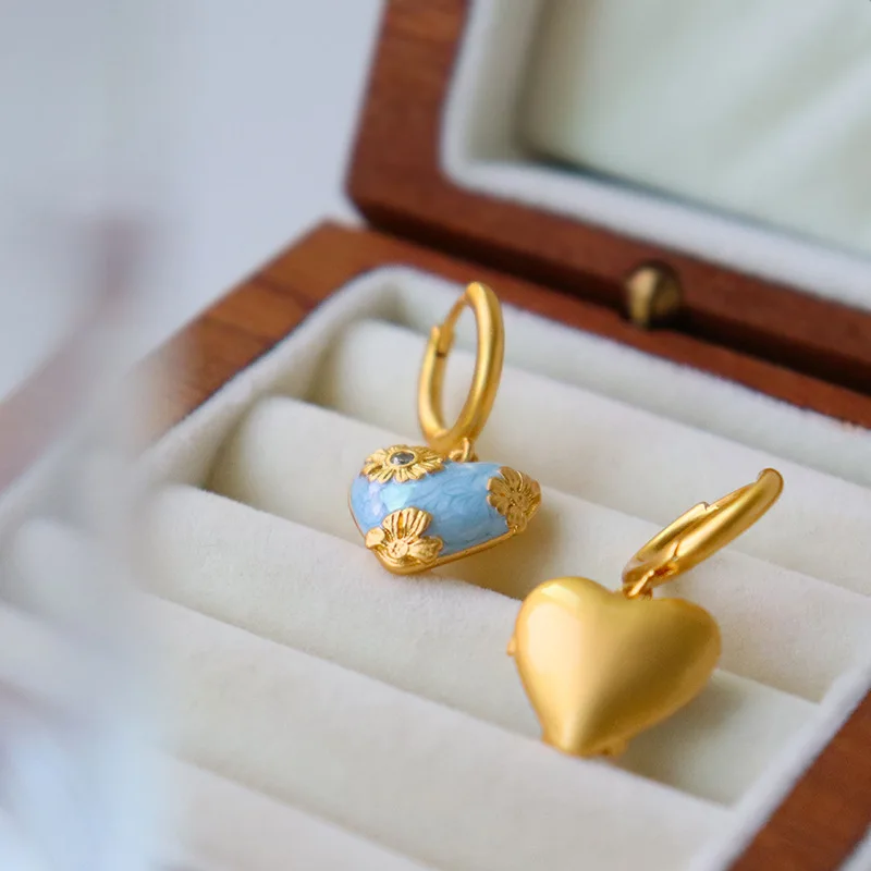 Fashion Jewelry Luxury Temperament Heart Pendant Necklace Earrings For Women Female Gifts Delicate Design Accessories Hot Sale