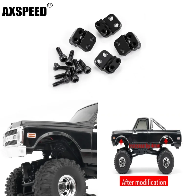 AXSPEED 4pcs Aluminum Alloy Shock Mount Lift Damper Tower Hoops Set for 1/30 Axial SCX30 RC Car bracket Upgeade Part Accessories