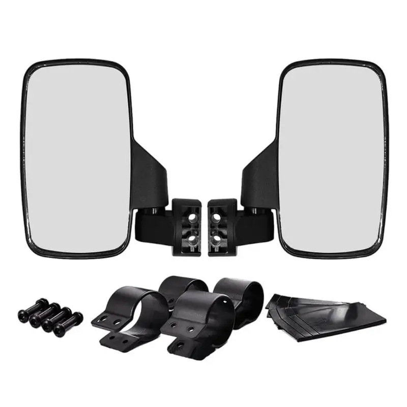 UTV Side Looking-Glass 2X UTV Rear View Side Looking-Glass With 1.75 Inch And 2 Inch Roll Bar Cage Shatter-Proof Fits Driver And