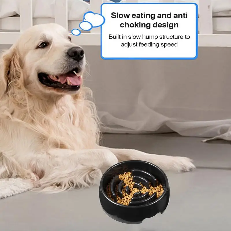 

Dog Food Bowl Slow Feeder Pet Feeder Dishes Anti-Slip Interactive Puppy Breed Eating Bowls For Small Large Dog Cat Pet