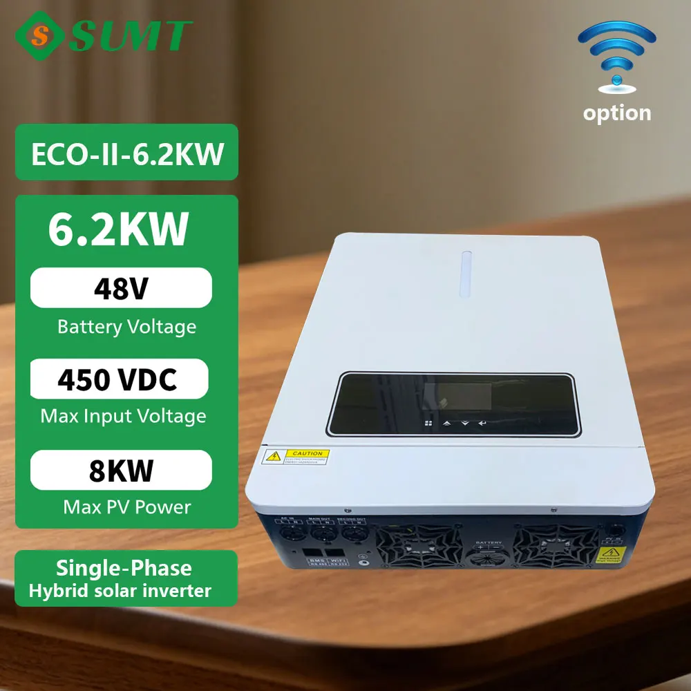 ECO II 6.2KW Off Grid Hybrid Solar Inverter 230VAC 120A MPPT Battery Free Inverter with Dual Output WiFi