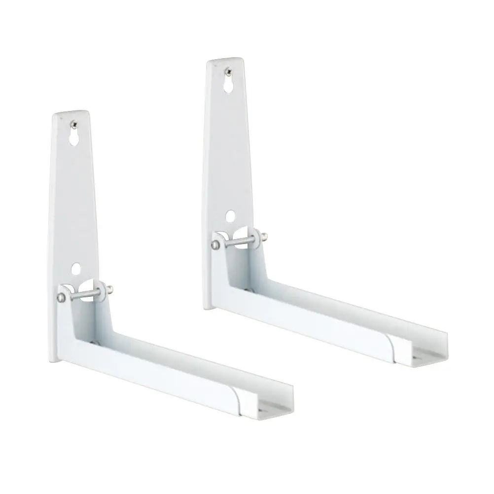 1Pair Wall-Mounted Microwave Holder Stainless Steel Telescopic Foldable Oven Rack Kitchen Space Saver Retractable Bracket