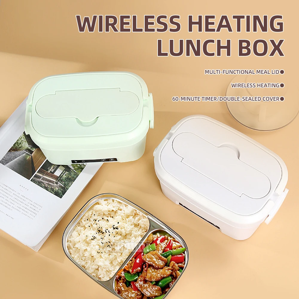 Portable Insulated Lunch Box No Water Wireless Heating Feature Fresh Food Storage Boite A Lunche Chauffant Electrique