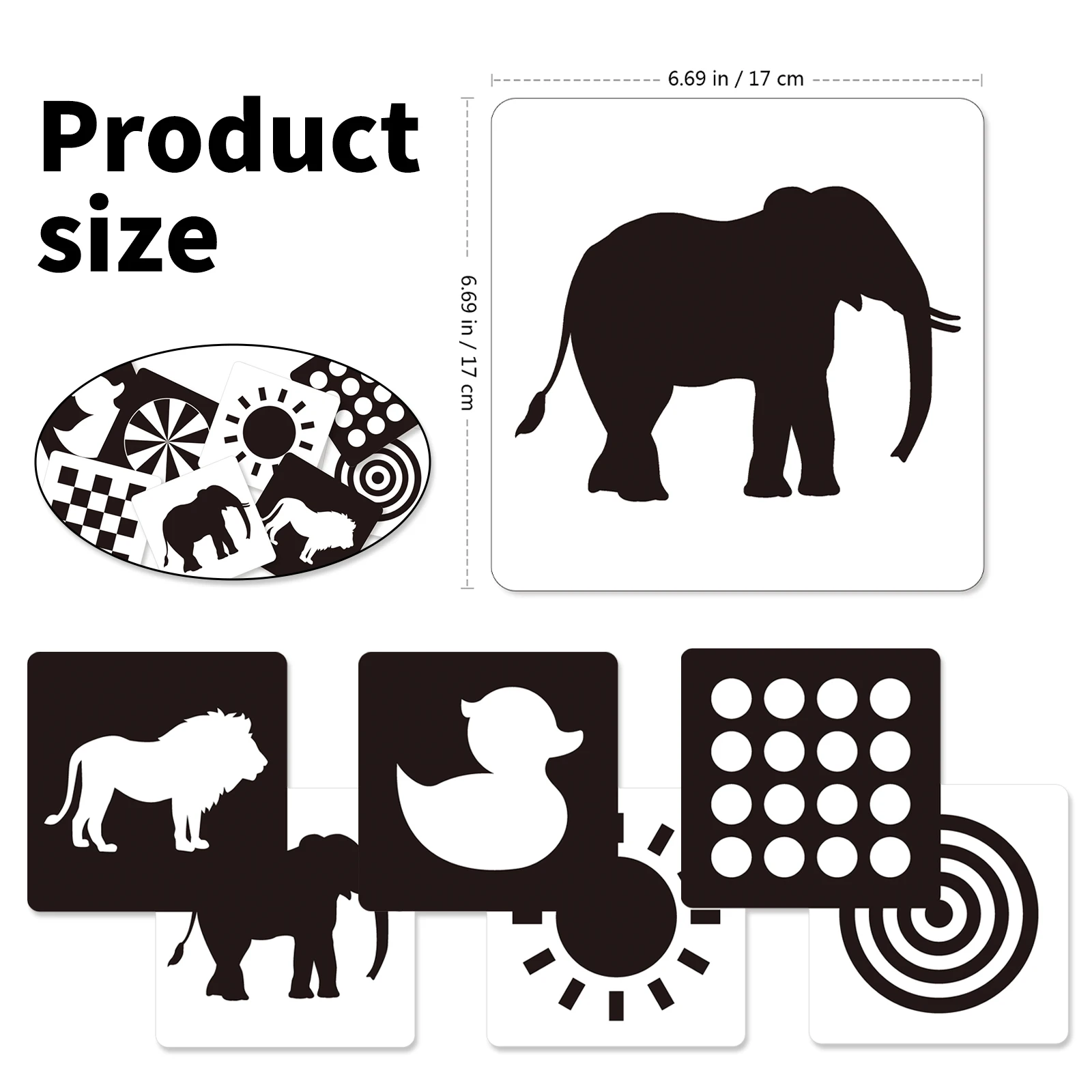 Black & White Visual Stimulation Cards: 0-2 Years, Vision Exercise, Cognitive Enhancement, Early Learning, First Gift