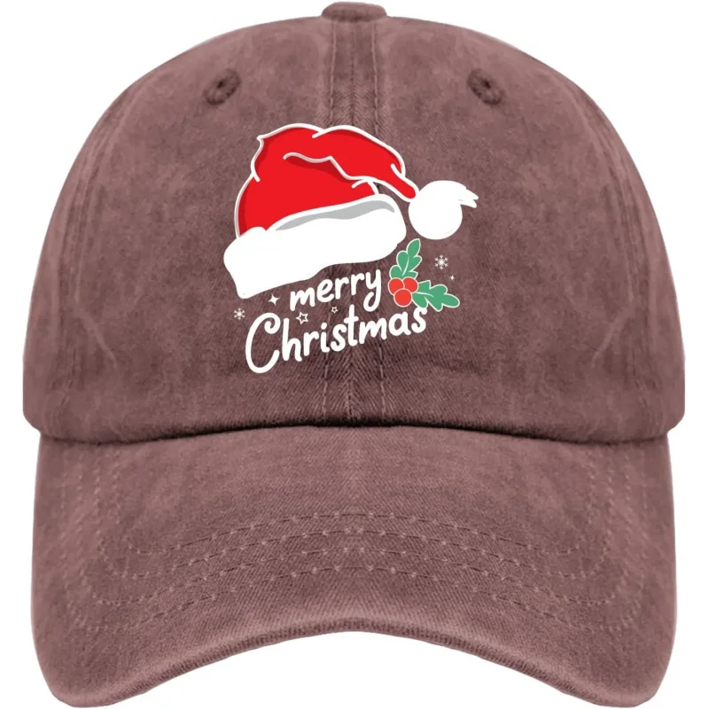 Divertido Navidad que dice Feliz Navidad Retros Sombrero para hombre Gorras de béisbol lavadas de algodón vintage