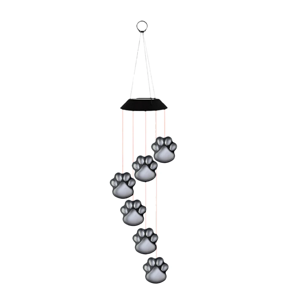 

Solar Powered Wind Chime Light Design Garden Hanging Decor Outdoor Yard Lights Black Color Day Night Use Premium