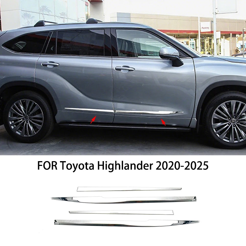 

Car accessories FIT FOR Toyota Highlander 2020-2025 Stainless steel chrome Body Kit Side Door Car Body Molding Cover Trim