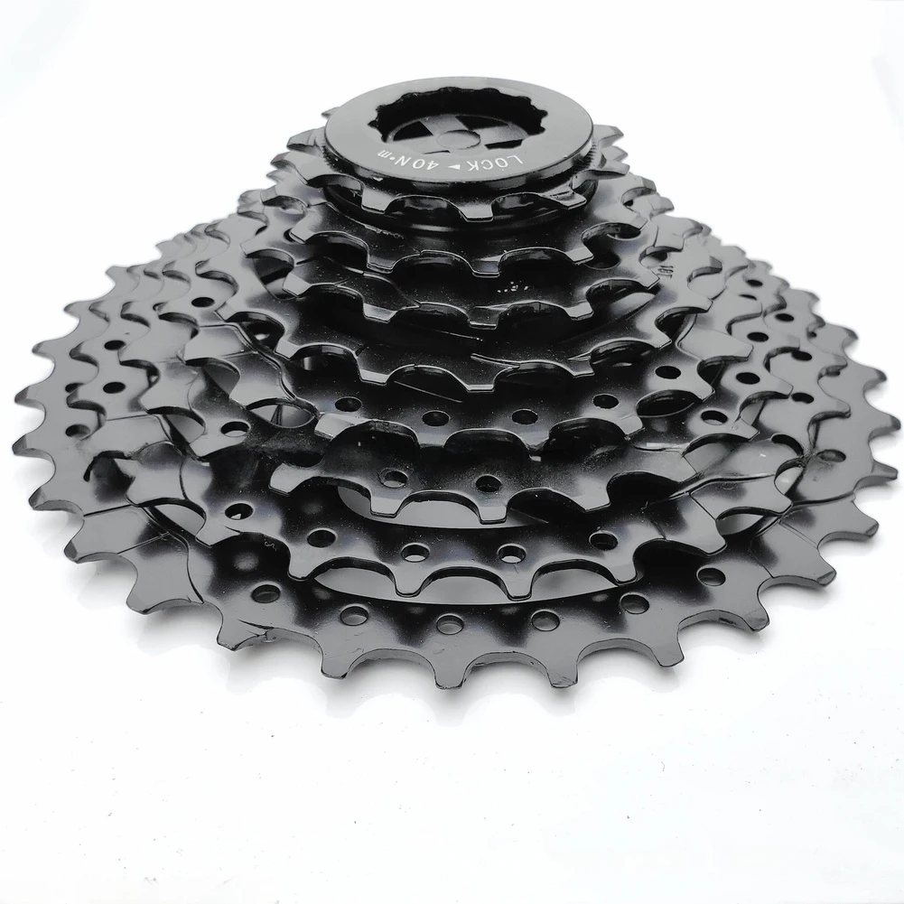 Black 8 Speed Cassette Lightweight Bicycle Parts Bicycle Parts 12-32T Gear Lightweight Design Rust Resistant Coating