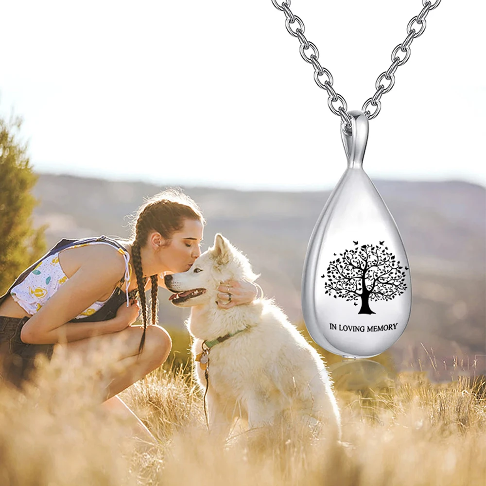 الحرق جرة قلادة للرماد التذكاري مجوهرات جنائزية المنجد مقاوم للماء تذكار الرماد حامل دمعة قلادة القلائد