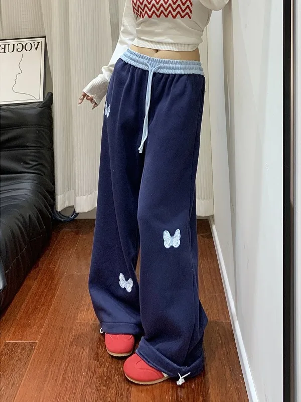 

Loose Comfortable Wide Leg Pants Women's High Waist Elastic Waist Patch Casual Loose Slimming Spring 2026 New Sle