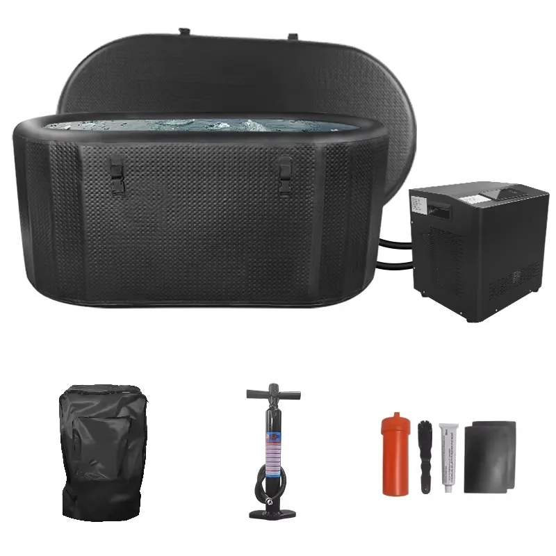 YTYIN Vanace Sports Recovery 1.5HP Water Chiller Inflatable Water Chiller Tub Cold Plunge Drop Stitch Ice Bath WIth Chiller