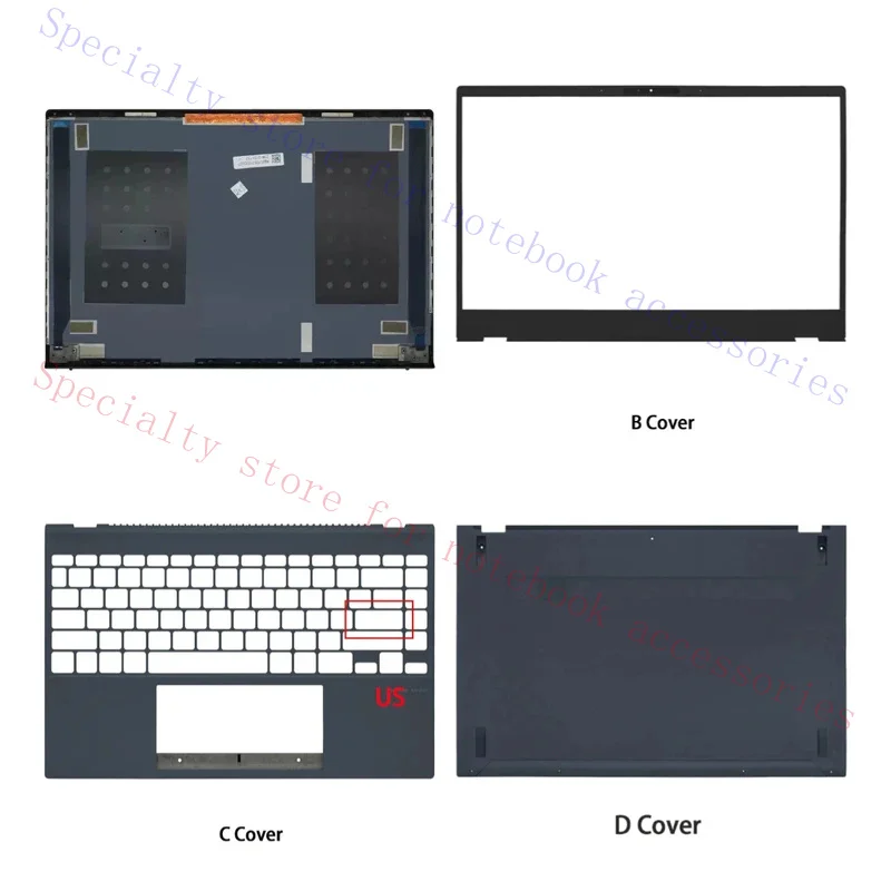 Laptop cover for ZenBook 13 UX325 UX325A UX325J UX325E U3700J LCD rear cover front frame lower hand support hinges shell