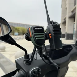 Moto Bike Holder Walkie Talkie + Hand PTT Microphone Bracket on Bicycle Motorcycle Rearview mirror Mount for Two Way Radio