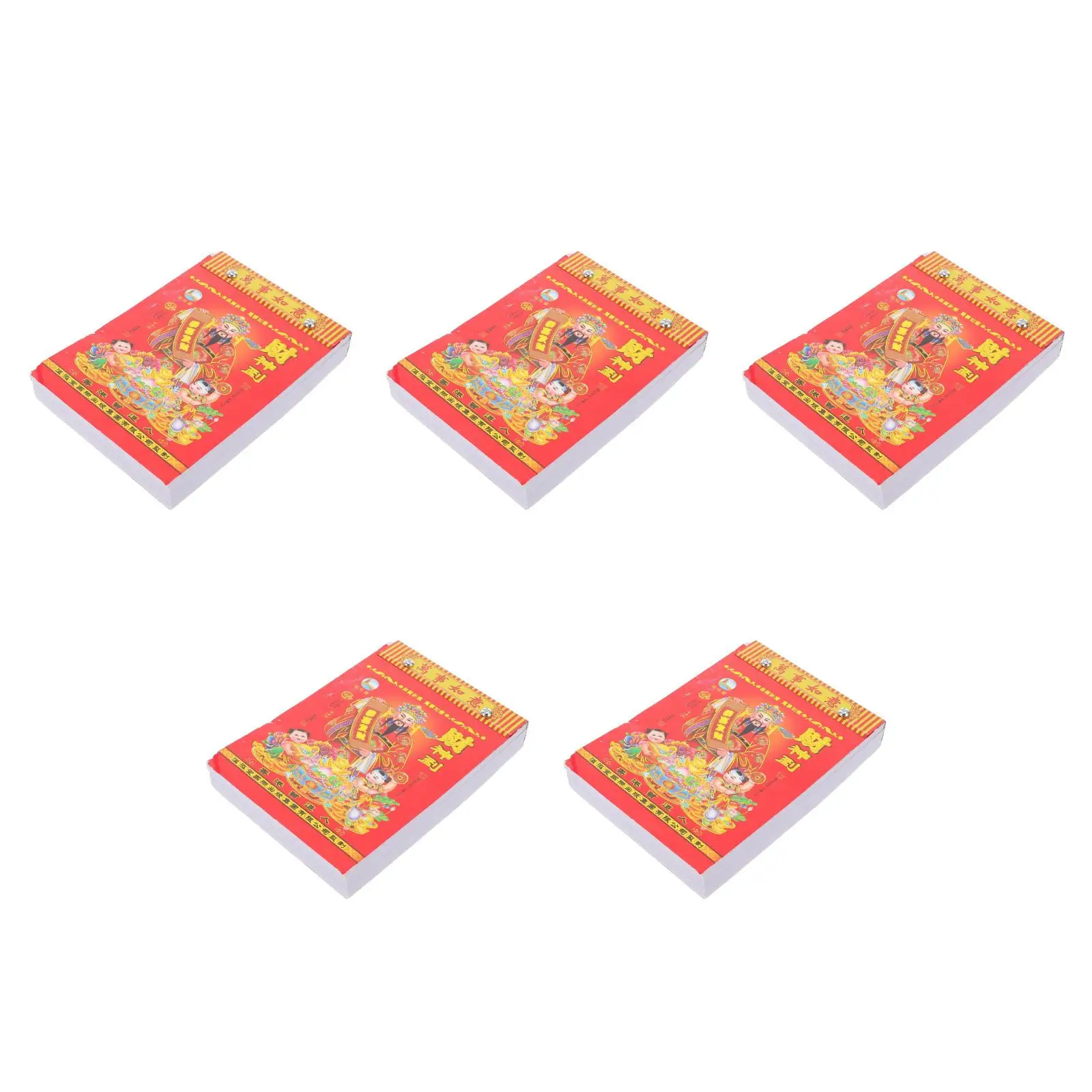 5pcs Set of 5 Chinese Lunar Hanging Calendar 2026 New Year 16k Wall Old Yellow Daily