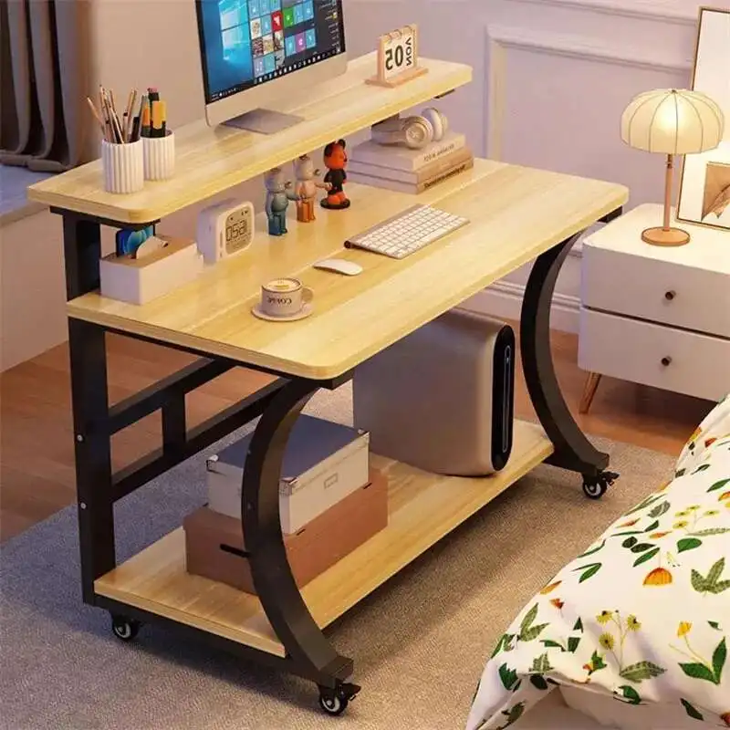 

Modern Simple Computer Desk with Wheels Bedroom Home Small Table Student Study Table Lazy Office Computer Table Office Furniture