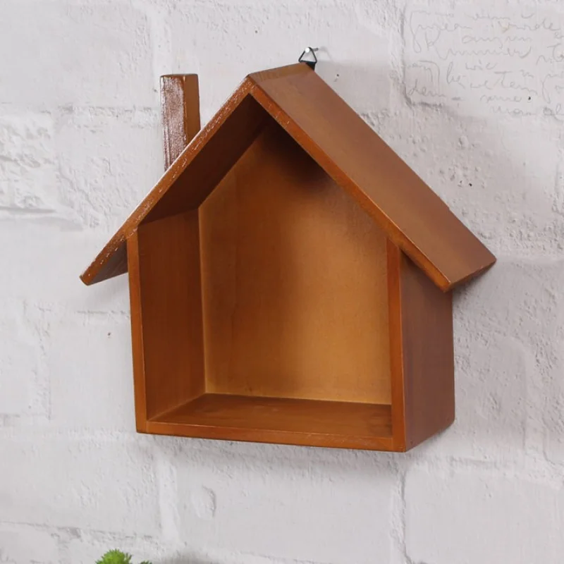 

Wooden Cabin, Nostalgic Entrance, Home Wall Hanging, Minimalist Decoration, Storage Rack, Floating Rack