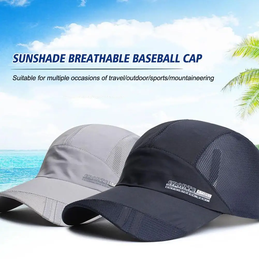 

Men Adjustable Quick-Dry Running Baseball Summer Mesh Breathable Cap Visor Hat Outdoor Sport Fish Cool Fashion Sunshade 8 Colors