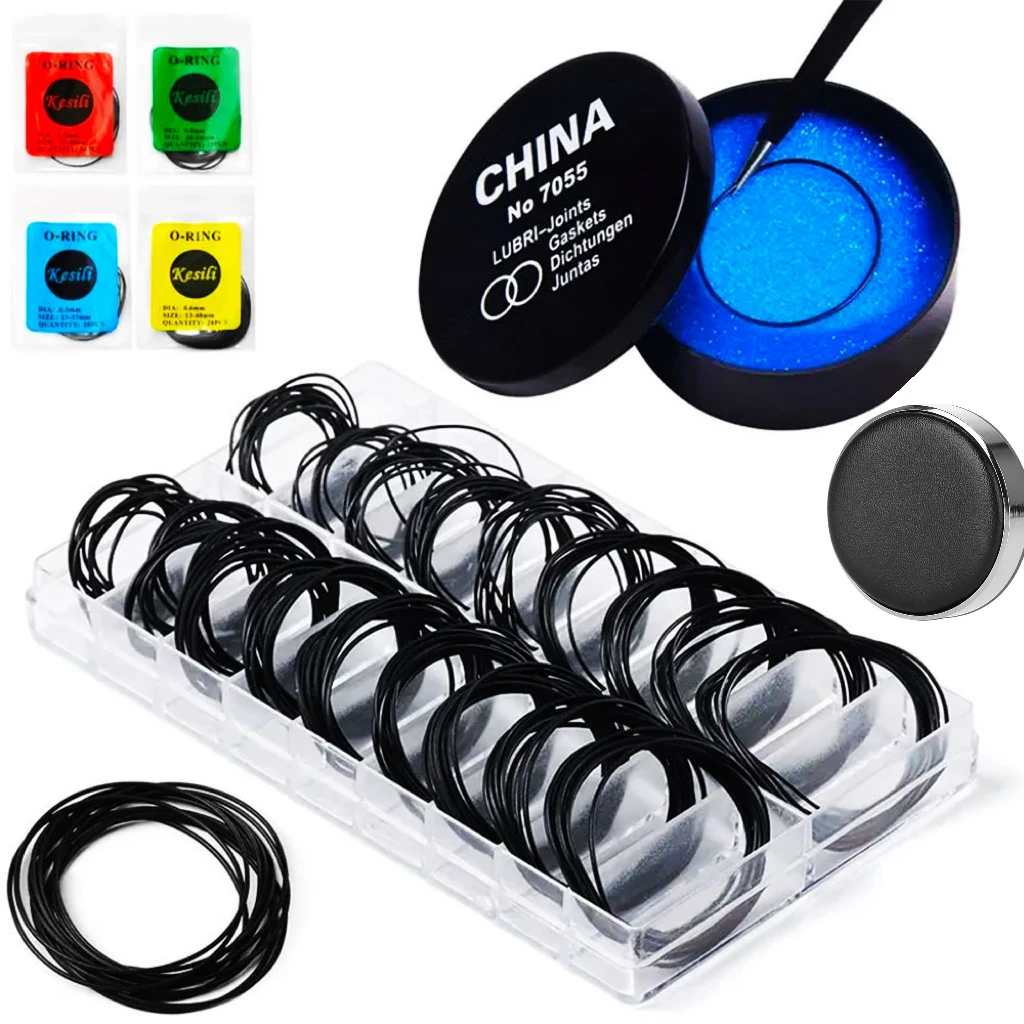Watch Repair Tools 1box Watch Case Rubber Waterproof O-Ring Oil-resistant Watch Bottom Cover Gasket 0.5/0.6mm O-Ring Seal Gasket