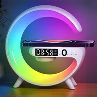 Wireless Charger Pad Stand Bluetooth Speaker TF RGB Night Light 15W Phone Fast Charging Station for iPhone Samsung Xiaomi Huawei