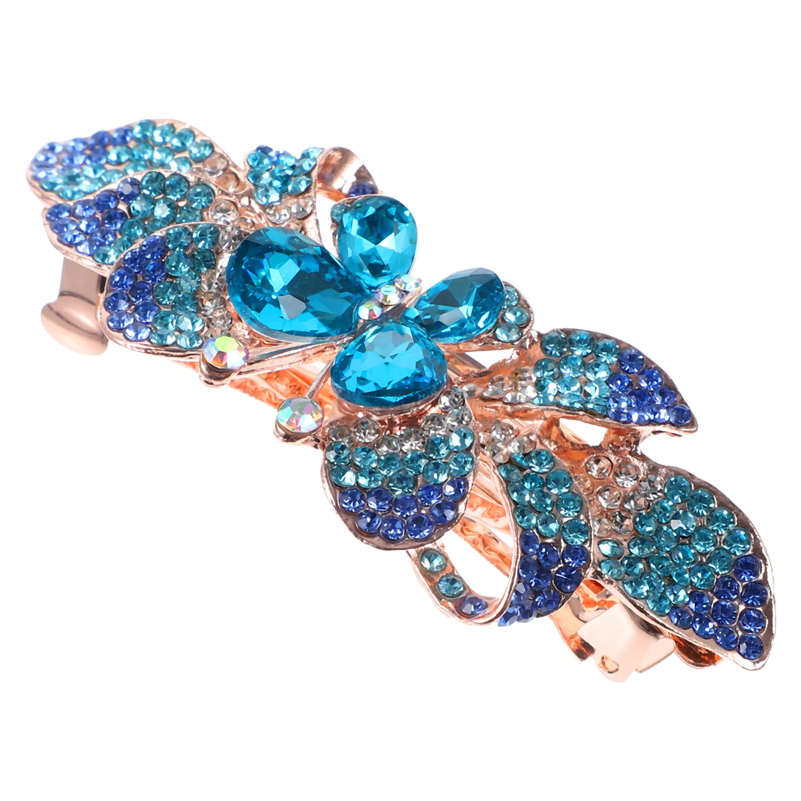 مشبك شعر من أحجار الراين مشبك معدني مزخرف للنساء إكسسوارات تصفيف لامعة وأحجار الراين للزفاف #2