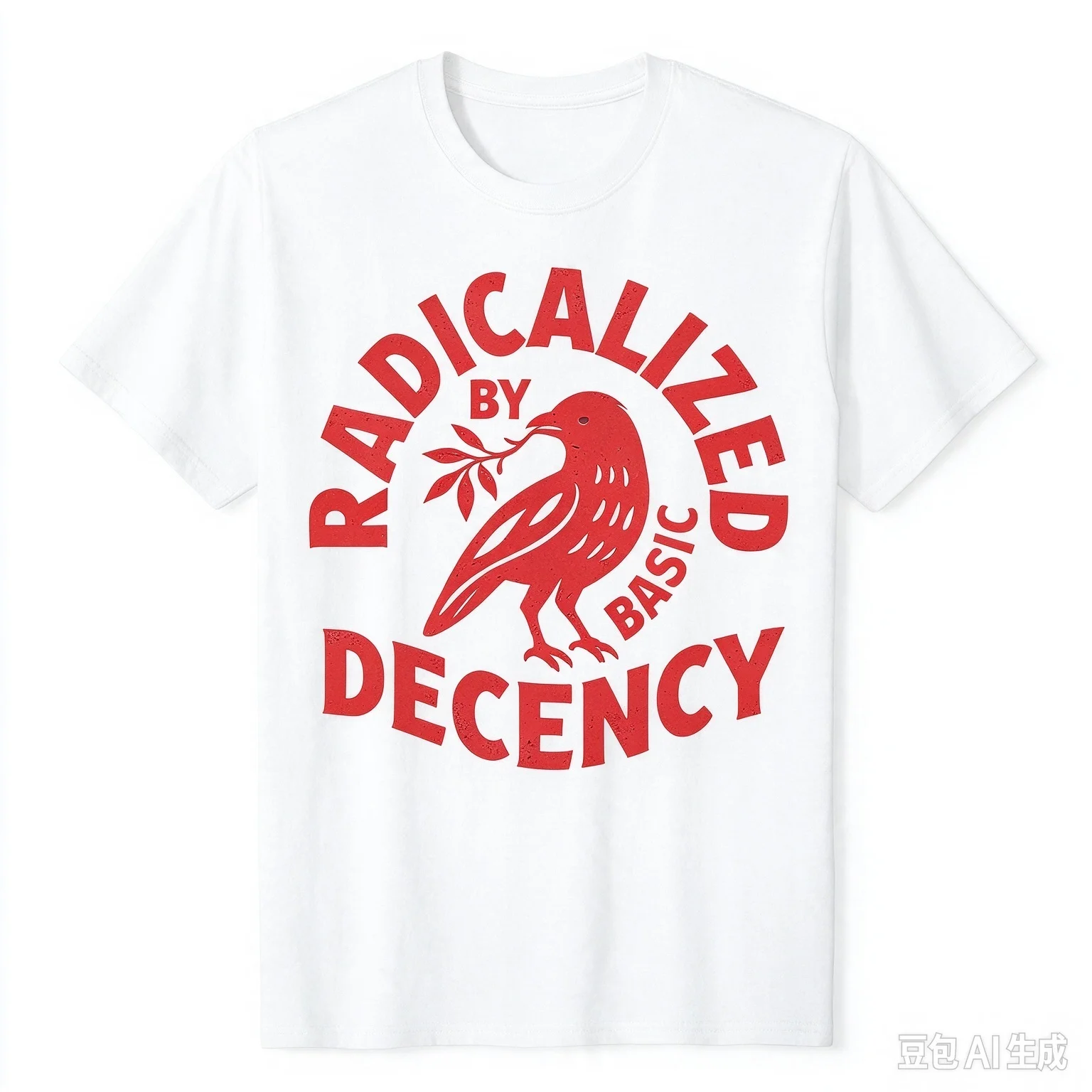 Retro Bird Graphic Men T Shirt Radicalized Quote Tee