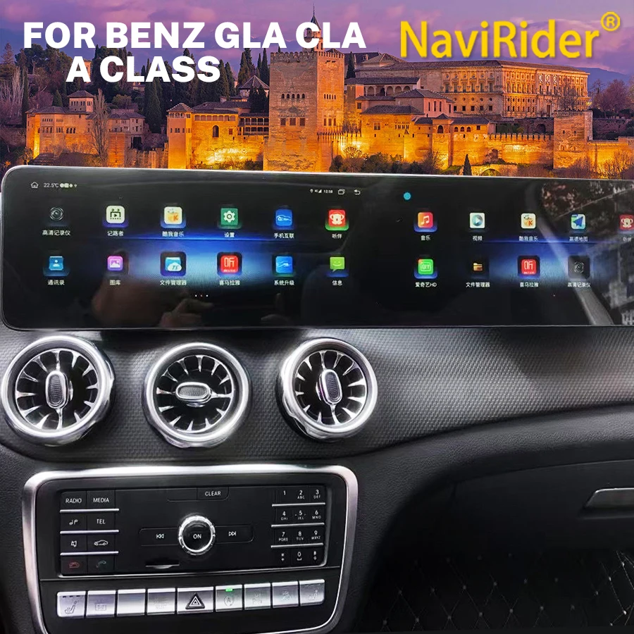 Yes 25Inch Carplay Android Auto Dual Touch Screen For Mercedes Benz A CLA GLA W176 C117 X156 W463 Car Radio WIFI GPS Navigation