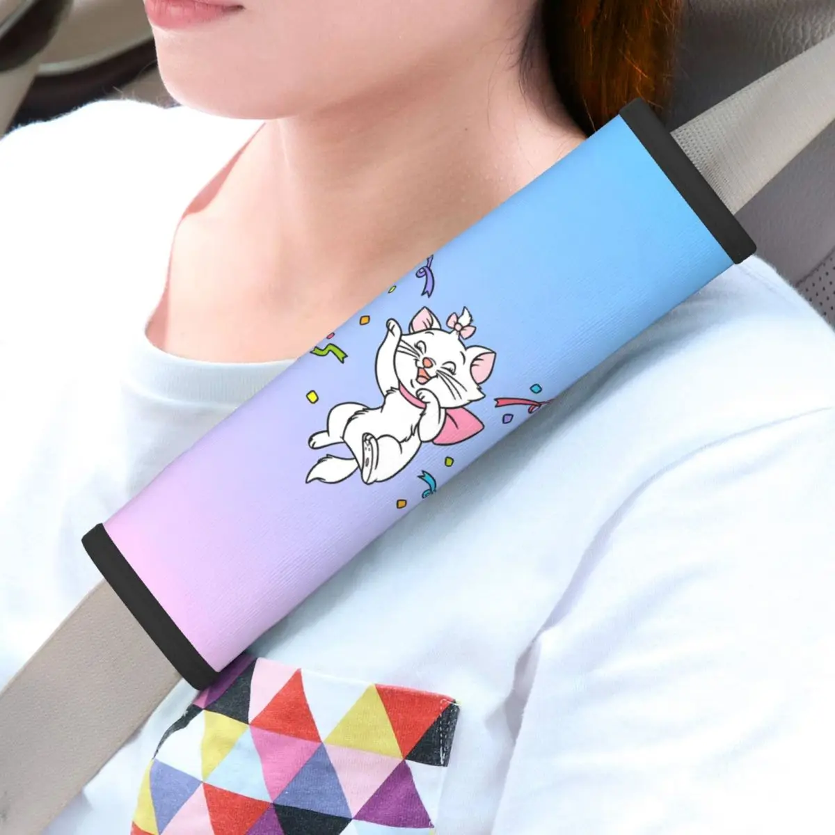 

Custom The Aristocats Car Seat Belt Cover 2 PCS Cat Manga Seatbelt Strap Shoulder Pad
