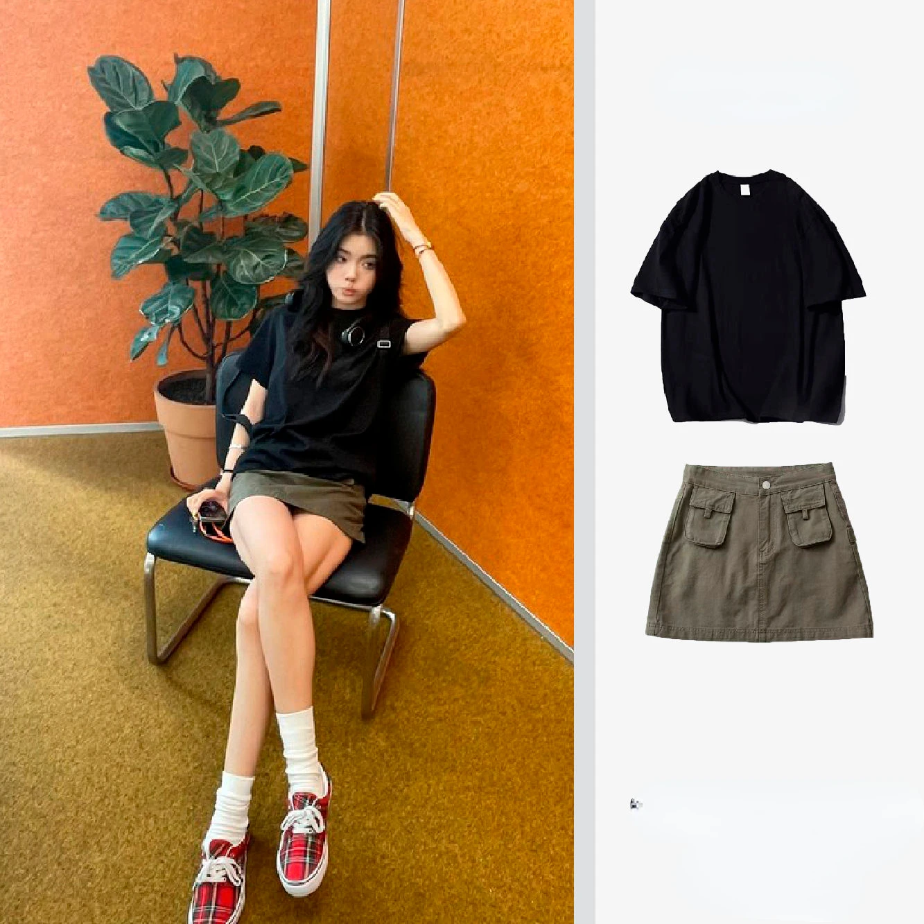 New 2023 College Set Women Hundred Casual T-shirt American Vintage Work Skirt Small People Wear A Whole Set Of