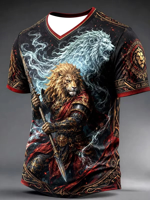 2027 Summer Men's Best-selling Japanese Samurai Culture Printed 3D Pattern Moisture-Wicking Family Version Casual T-Shirt Top