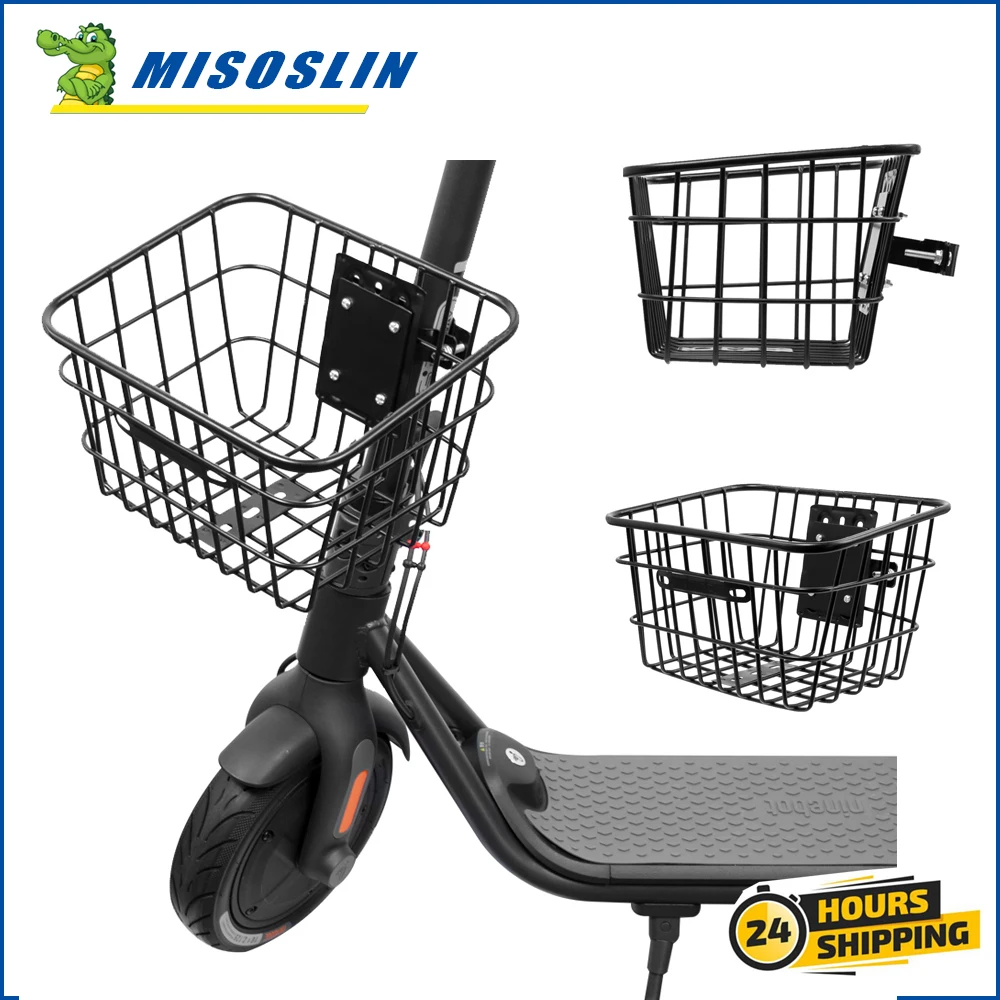 

Stainless Front Handle Basket for Xiaomi M365 Pro for Ninebot Max G30 F20 F30 Electric Scooter Carrying Storage Hanging Basket