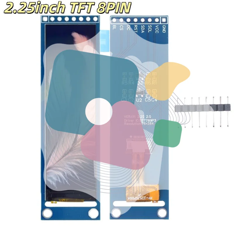 1 Set 76*284 Module LCD Full View SPI Color Screen 2.25-inch TFT LCD ST7789 Small Screen DIY Accessories