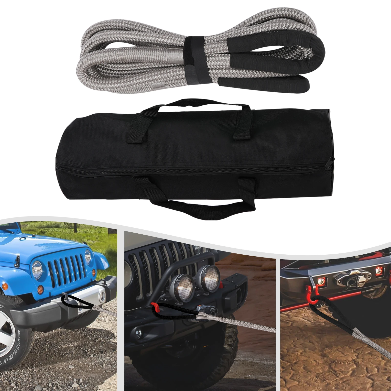 مقطورة حبل سيارة الإنقاذ الجر حبل على الطرق الوعرة مركبة سيارة أداة حبل للسحب لشاحنة أداة السيارة الثقيلة #1