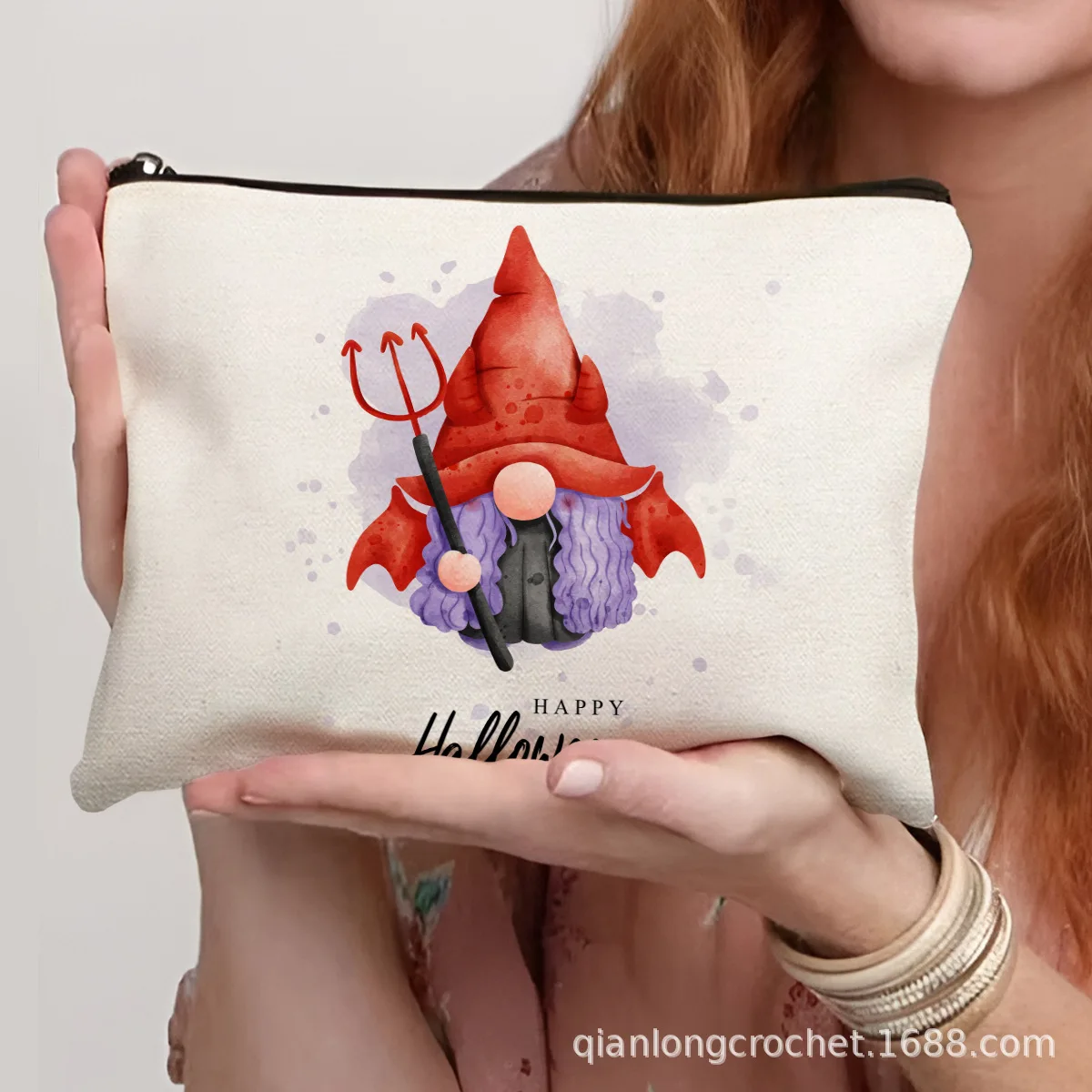 حقيبة مكياج عصرية بسحاب قابلة للتخصيص لمستحضرات التجميل، مقلمة لتنظيم حمل اليد، حقيبة مكياج