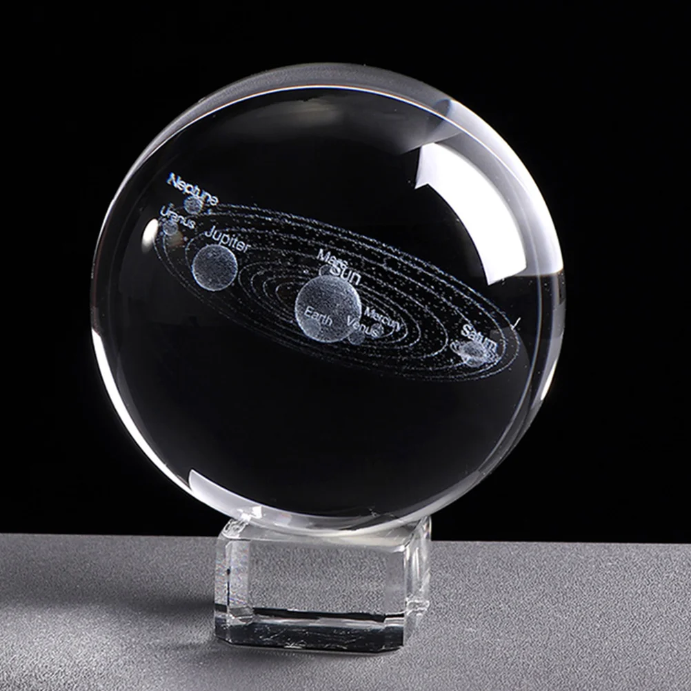 

8cm System Crystal Ball Exquisite Gift for Astronomy Fans Physics Teachers Children Home Living Room Office Decor