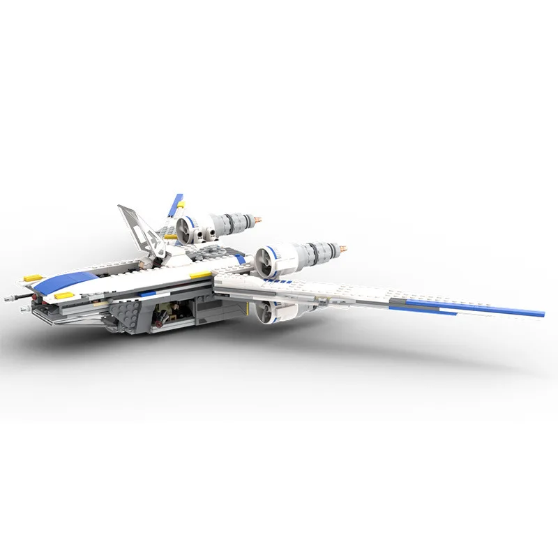 Alternative Sci-Fi Transport Vessel MOC Blocks Starcraft Model with Compact Cargo Bay DIY Bricks for Collection & Display