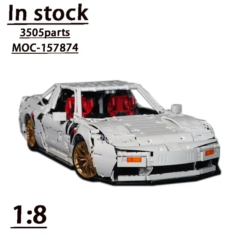 MOC- 157874   Blanco nuevo 200SX (1991) 1:8 supercoche montaje empalme miniatura de bloques de construcción 3505 piezas adultos niños juguete para regalo de cumpleaños