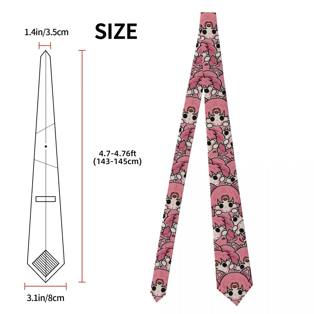 Personalized S-Sailors M-Moons Cartroon Tie Men Fashion Anime Silk Business Neckties