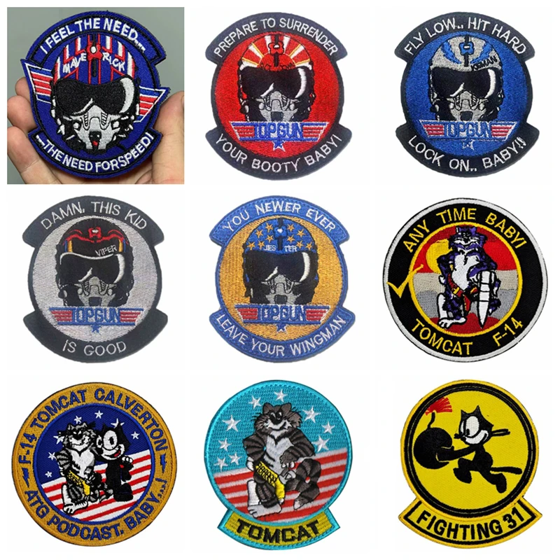 High Ambition Personality Badge VF-31Tomcat F-14 Tactical Independence Embroidered Hook and Loop Patch Medal Military Logo