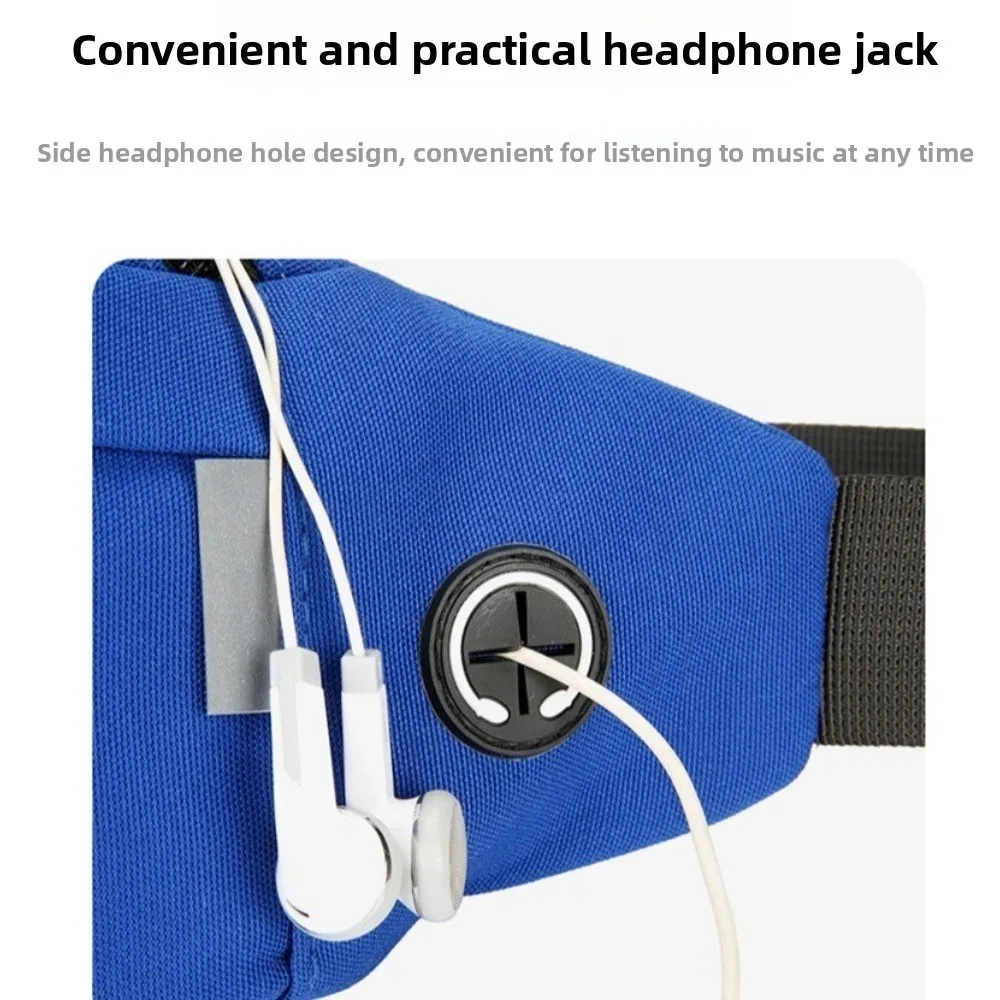 

Водонепроницаемая нагрудная сумка через плечо с разъемом для наушников, ткань Оксфорд, мужская поясная сумка для телефона, многофункциональная поясная сумка