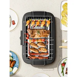 Grill elektryczny kryty bezdymny przenośne jedzenie Grill bezdymny domowy Grill szaszłyki z grilla przenośny piecyk