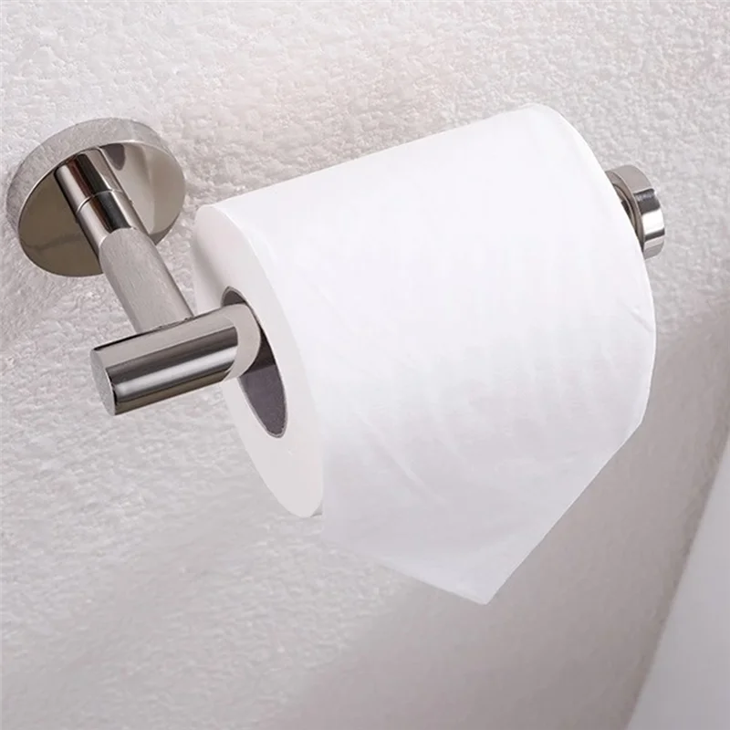 ABKO-Portarotolo per carta igienica Appendiabiti rotondo in acciaio inossidabile 304 Dispenser per rotoli di carta igienica per montaggio a parete