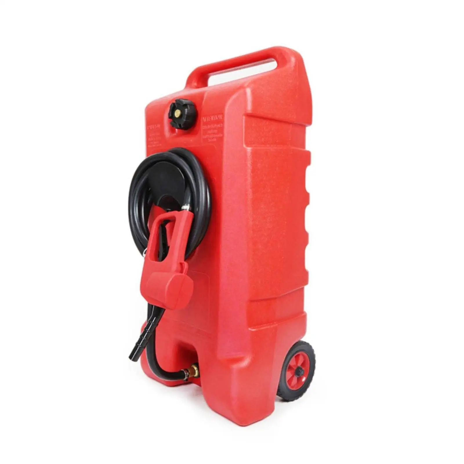 Portable Fuel Container Textured Finish Rectangular Rolling Petrol Tank with Hose for Boat Owners, Fishing Boats, Marinas