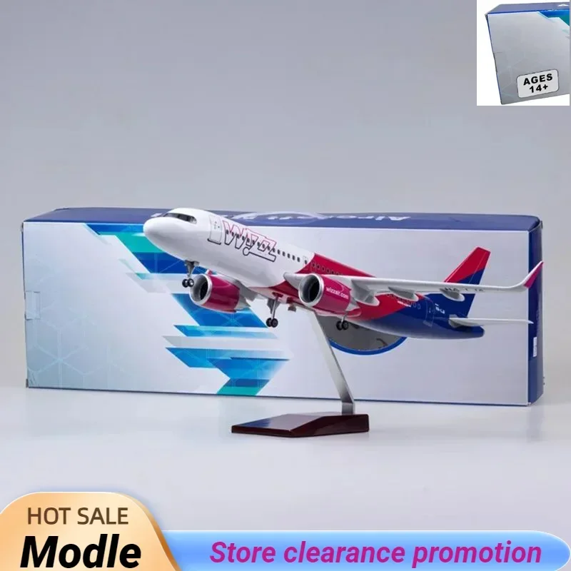 

47CM 1/80 Airplane A320NEO A320 NEO Wizz Air Airlines Model Toy Light & Wheel Landing Gear Diecast Resin Plane Model