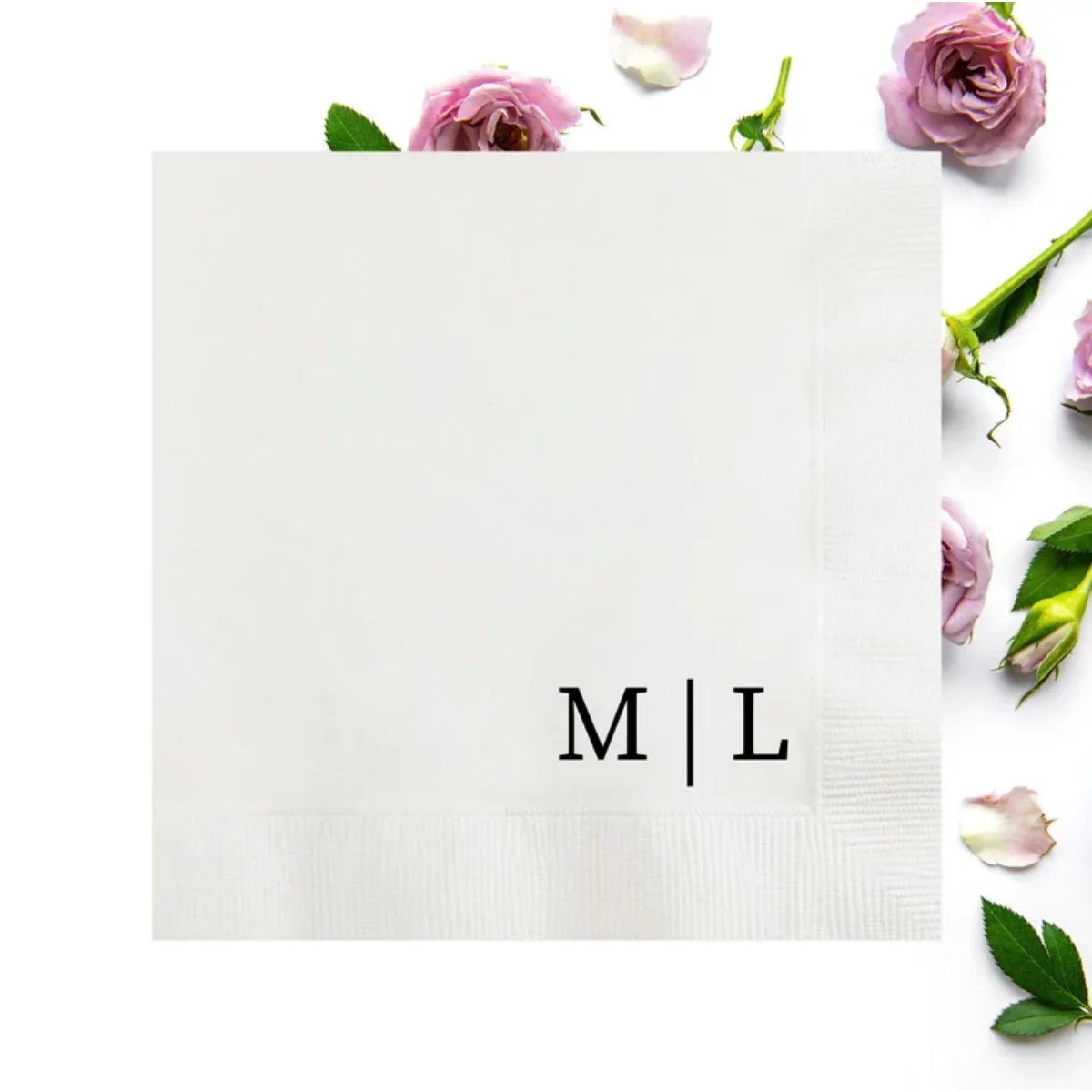 50 sztuk niestandardowych nowoczesnych serwetek początkowych, spersonalizowana serwetka ślubna z monogramem, odnowienie ślubu, rocznica, kolacja próbna, zaręczyny