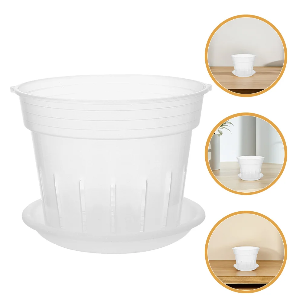 

3Pcs Transparent Butterfly Orchid Pots Slotted Clear Plastic Planters Indoor Outdoor Nursery Plastic Orchid Pots with Drainage