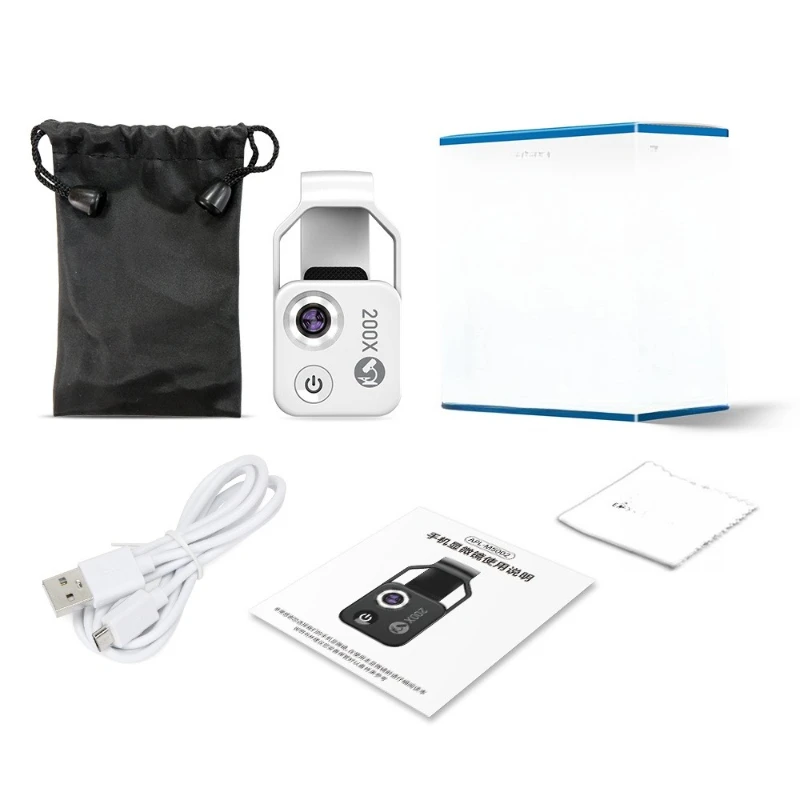 

Mobile phone microscope head 200 times magnifying glass Children's scientific investigation biology Outdoor high definition