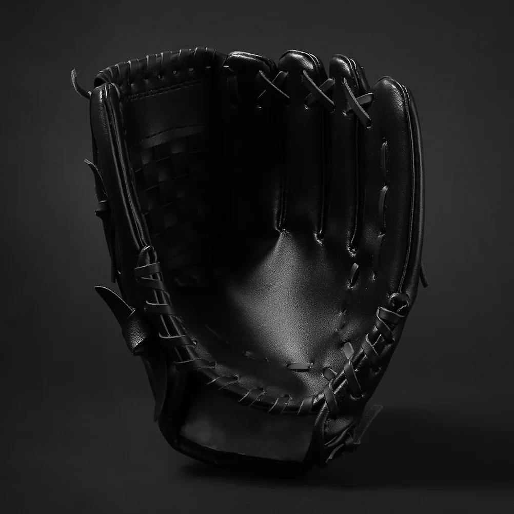 

1pc Baseball Gloves Kids Softball Infield Glove Pu Pitcher Black Training Customs Student Infield Glove Thicken Team Sports