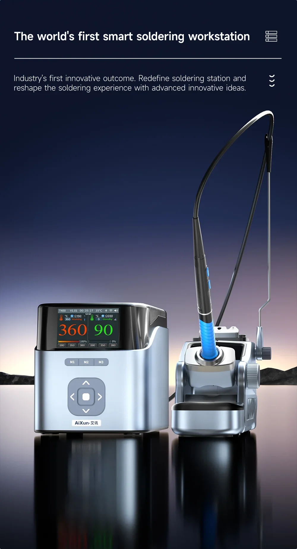 AiXun T400 Professional Soldering Station With T225 4in1 Handle