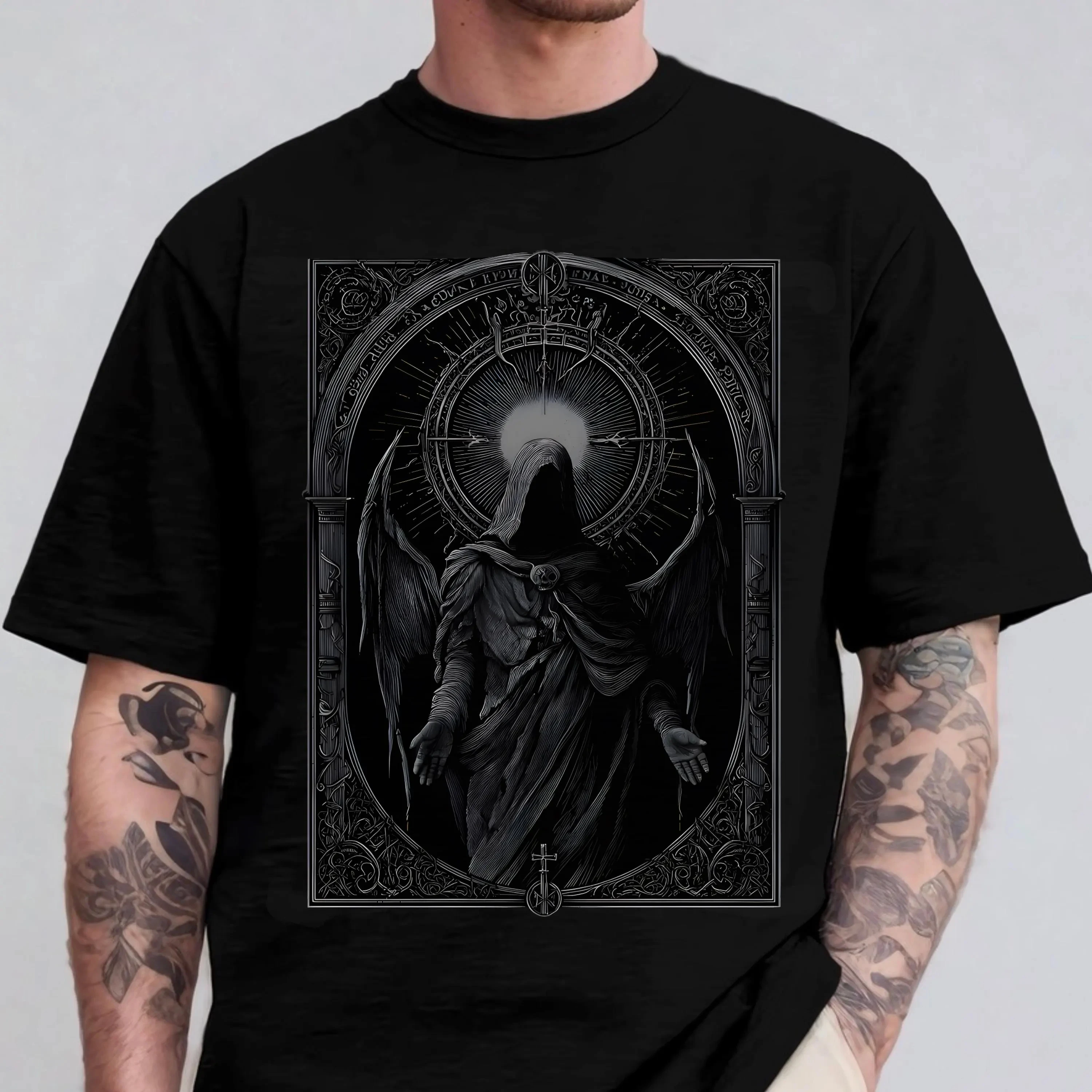 Shadow Of Death Goth Horror T-Shirt Unisex Punk Graphic Tee Gothic Grunge Metal Shirt Emo Alternative Clothing Goth Gift For Him